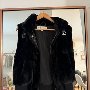 NWT BRAND BLACK FAUX FUR SEBBY COLLECTION VEST MEDIUM